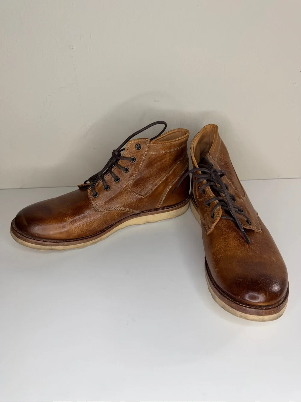 Bed Stu Cobbler Series Men’s Size 13M Lace Up Ankle Boots Distressed Brown